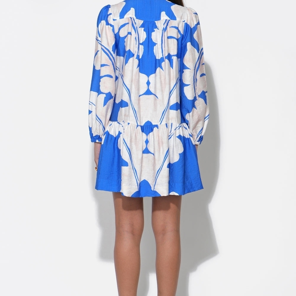 Adelyn Rae Bright Blue Floral Button-Front Mini Dress - Picture 5 of 6
